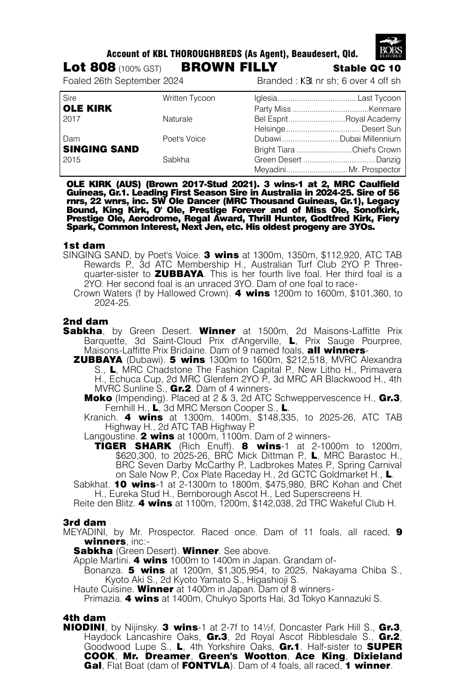 Pedigree - Lot 808