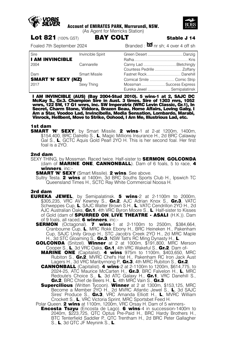 Pedigree - Lot 821