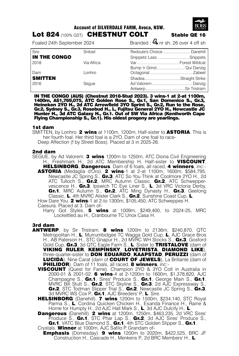 Pedigree - Lot 824
