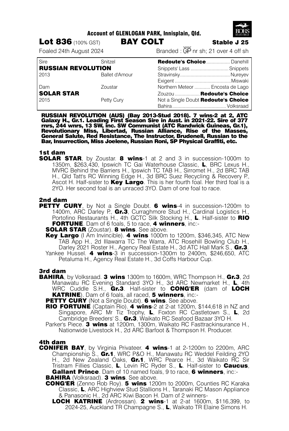 Pedigree - Lot 836