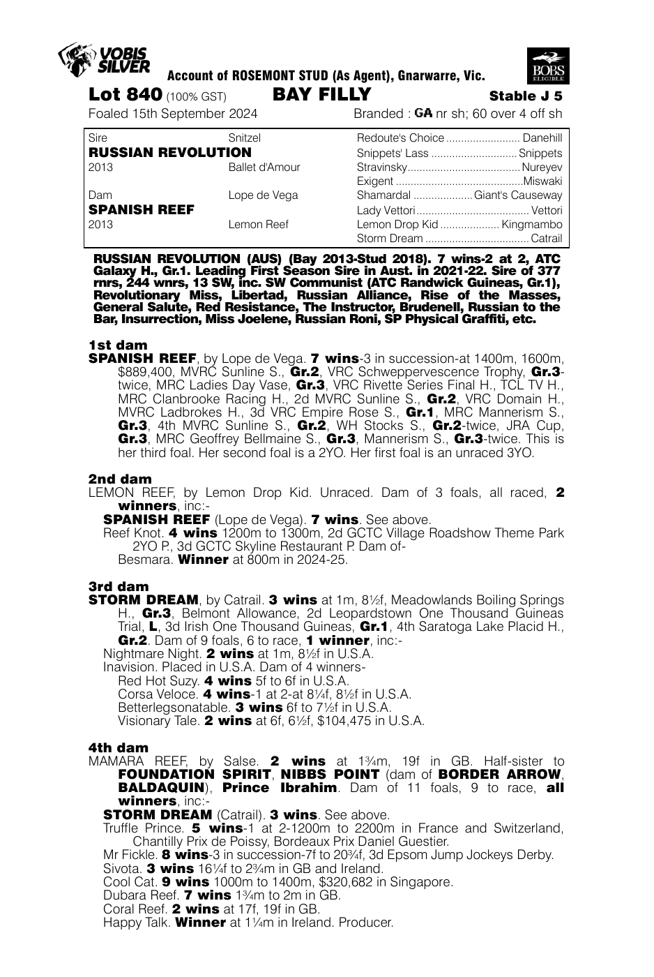 Pedigree - Lot 840