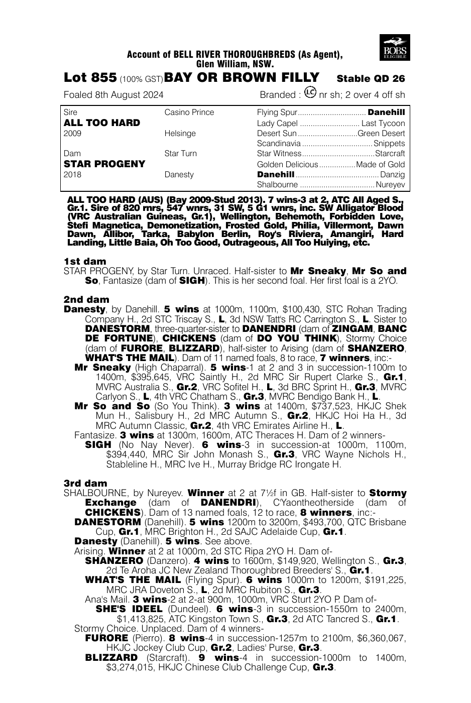 Pedigree - Lot 855