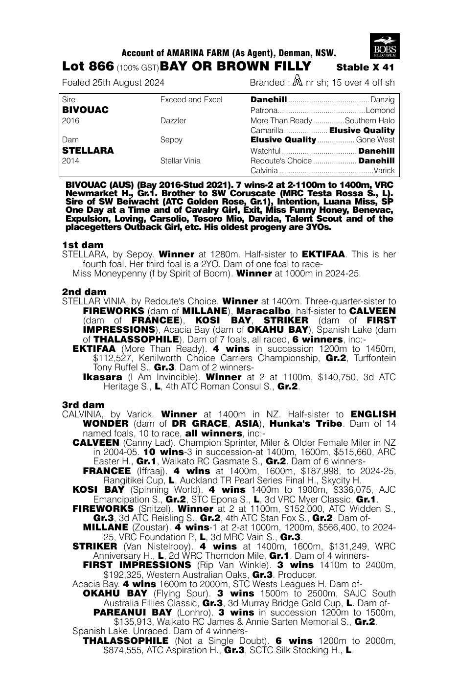 Pedigree - Lot 866