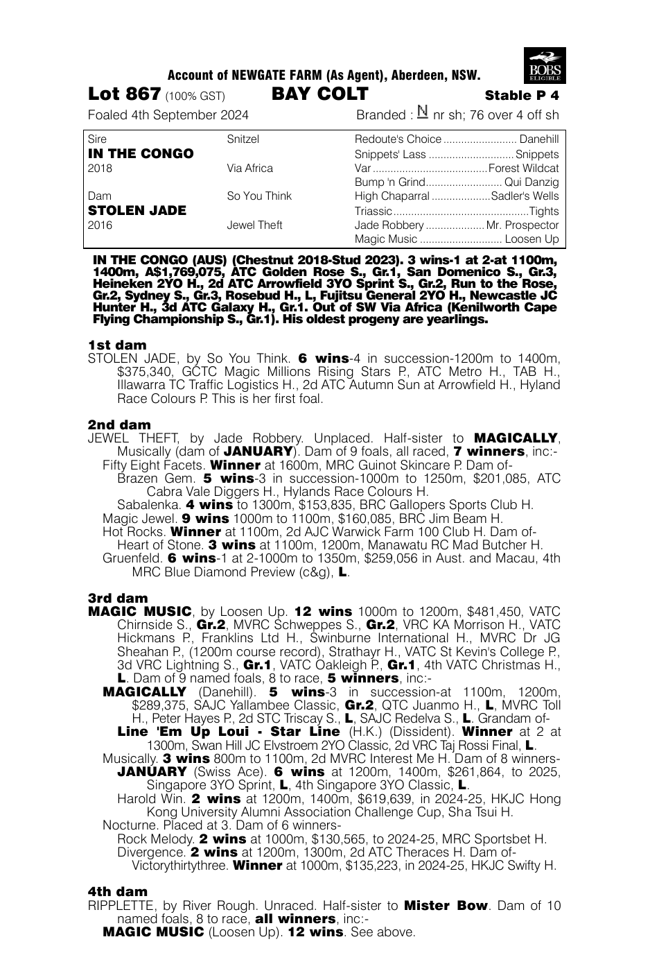 Pedigree - Lot 867