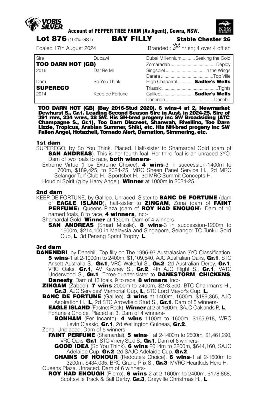Pedigree - Lot 876