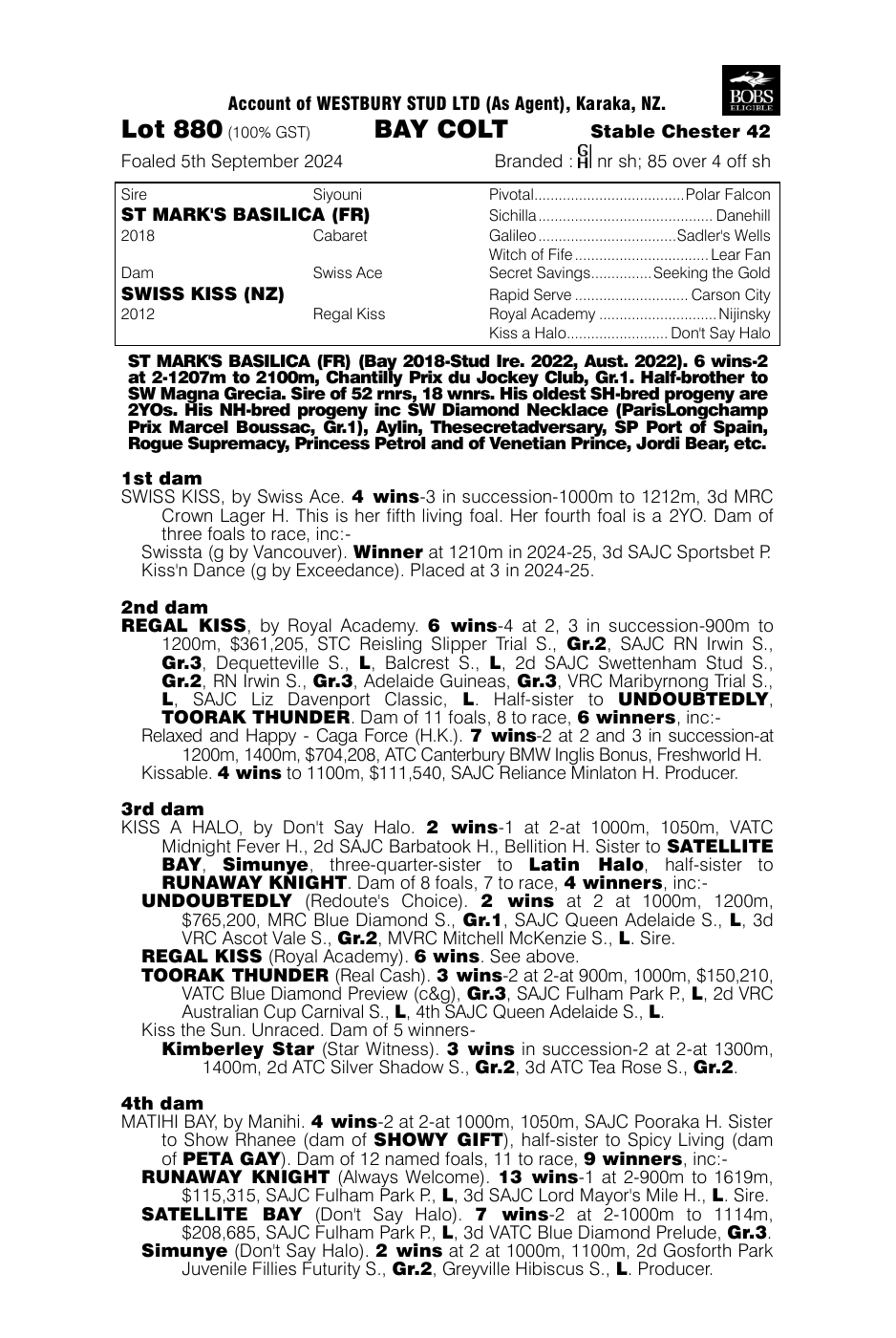 Pedigree - Lot 880