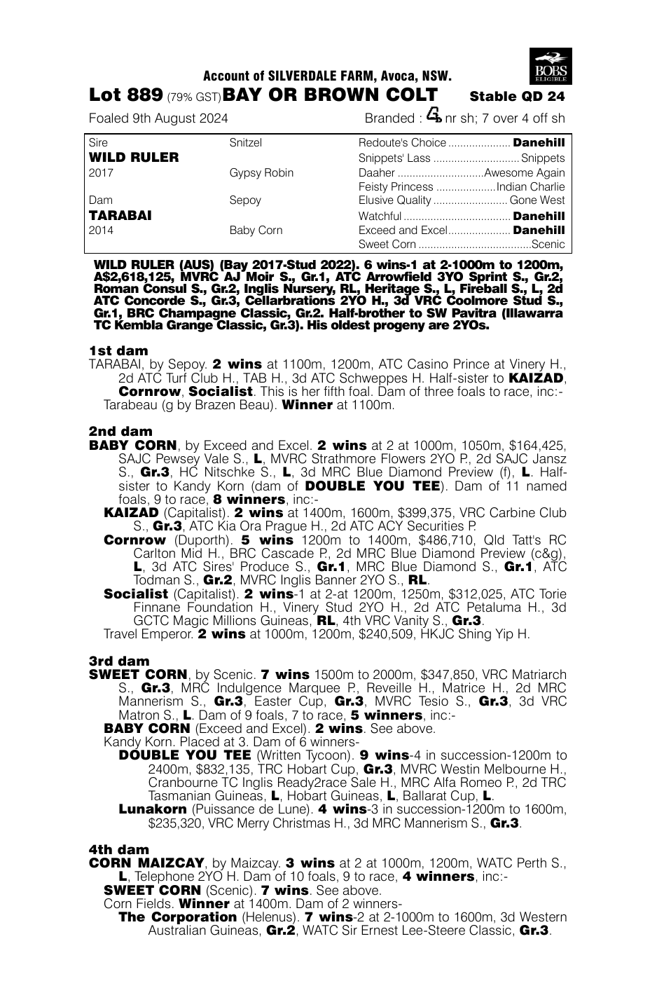 Pedigree - Lot 889
