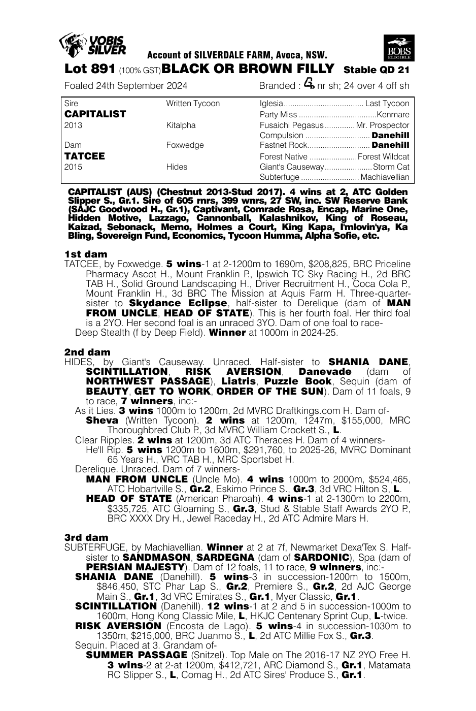 Pedigree - Lot 891