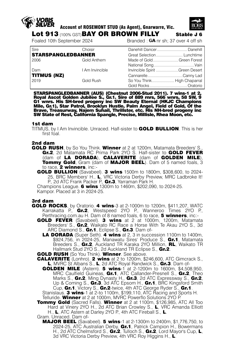 Pedigree - Lot 913