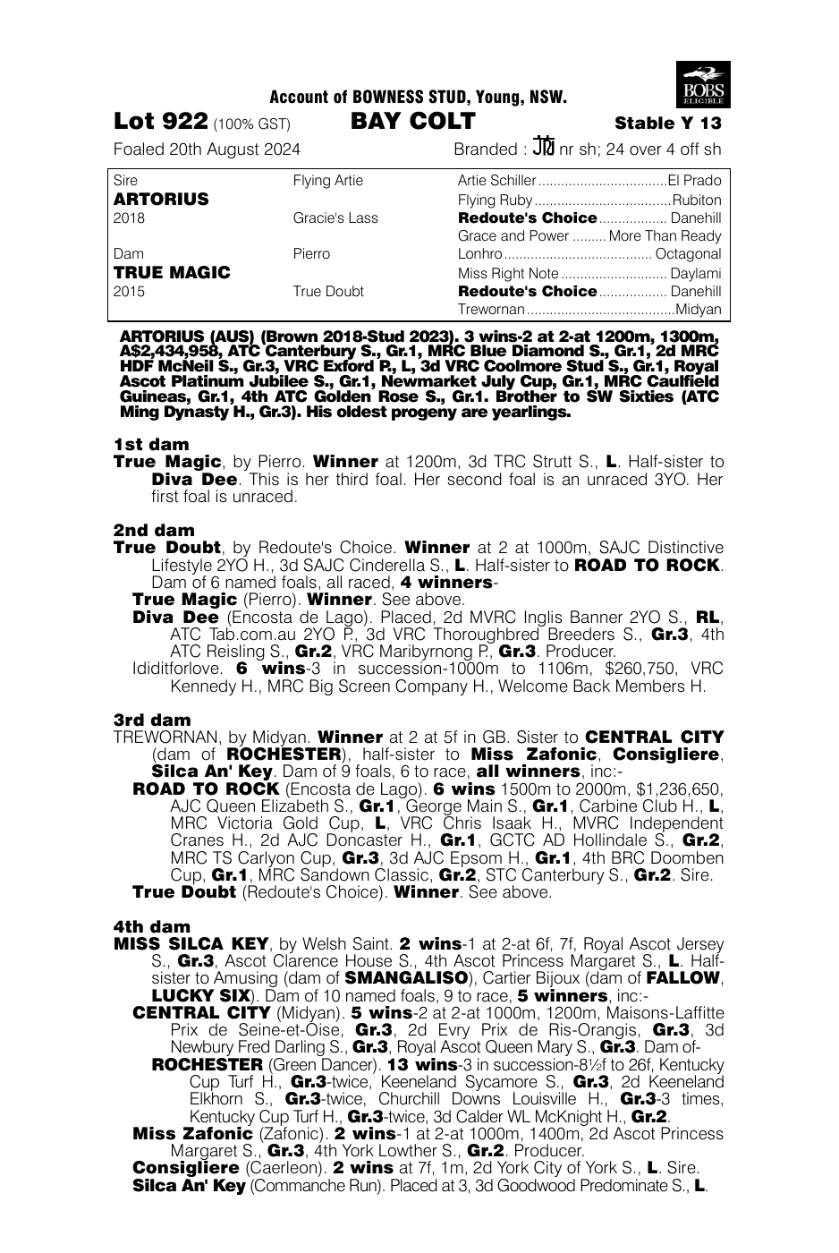 Pedigree - Lot 922