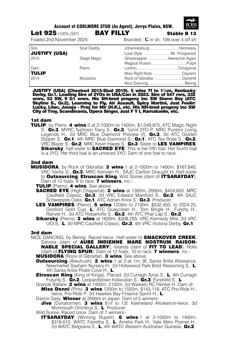 Pedigree - Lot 925