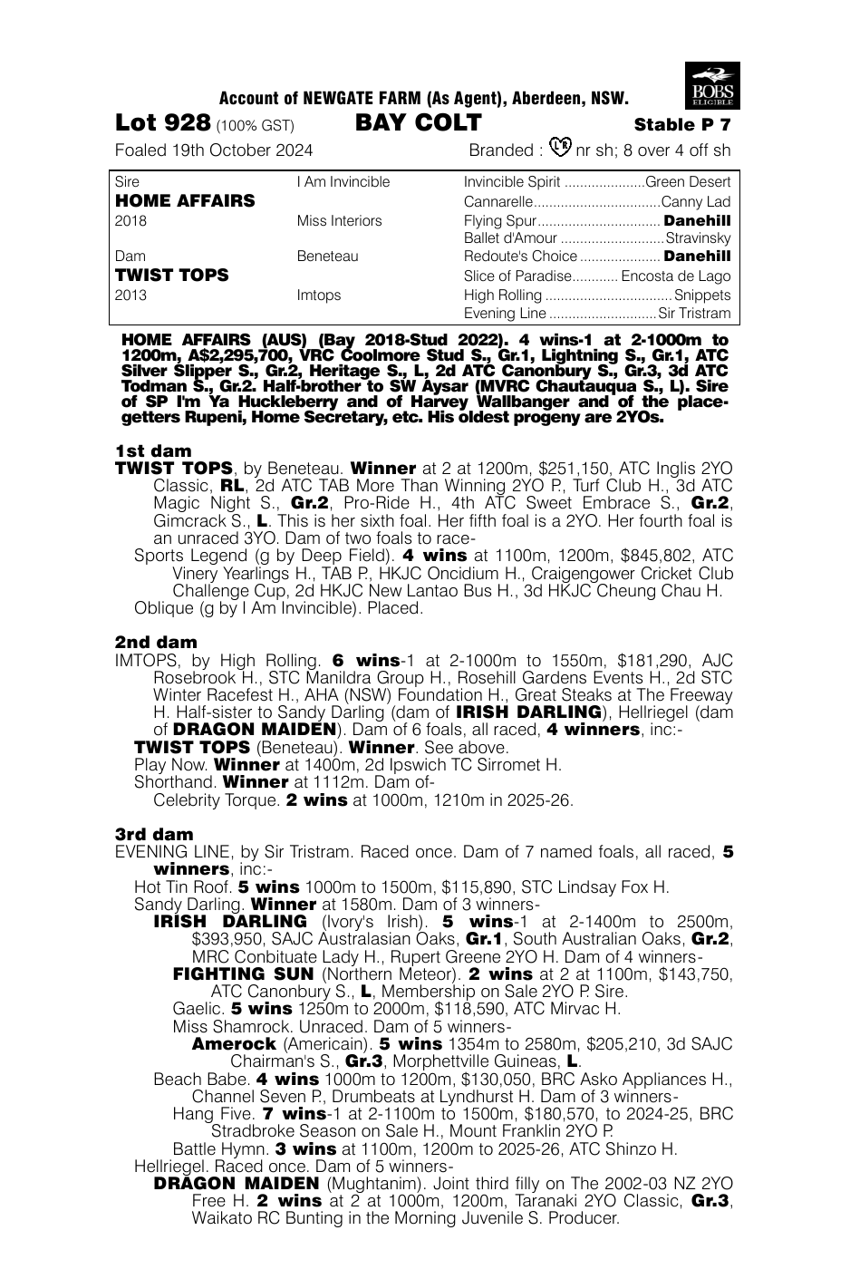 Pedigree - Lot 928