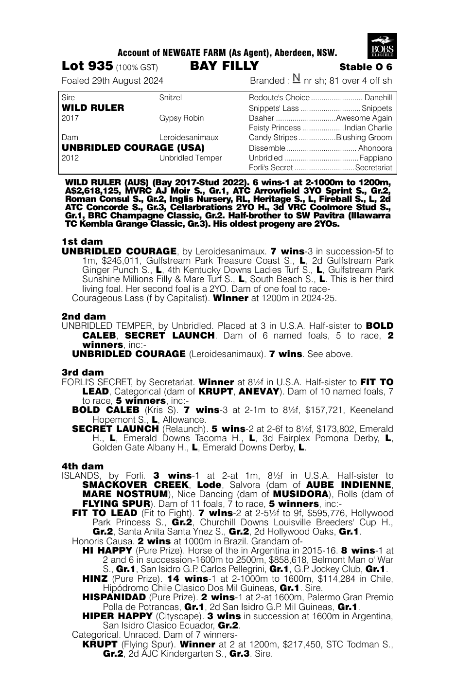 Pedigree - Lot 935