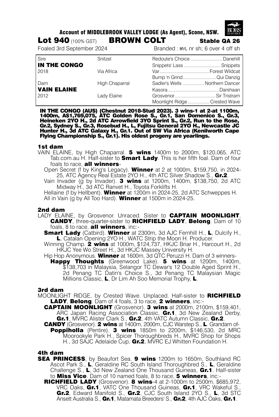 Pedigree - Lot 940