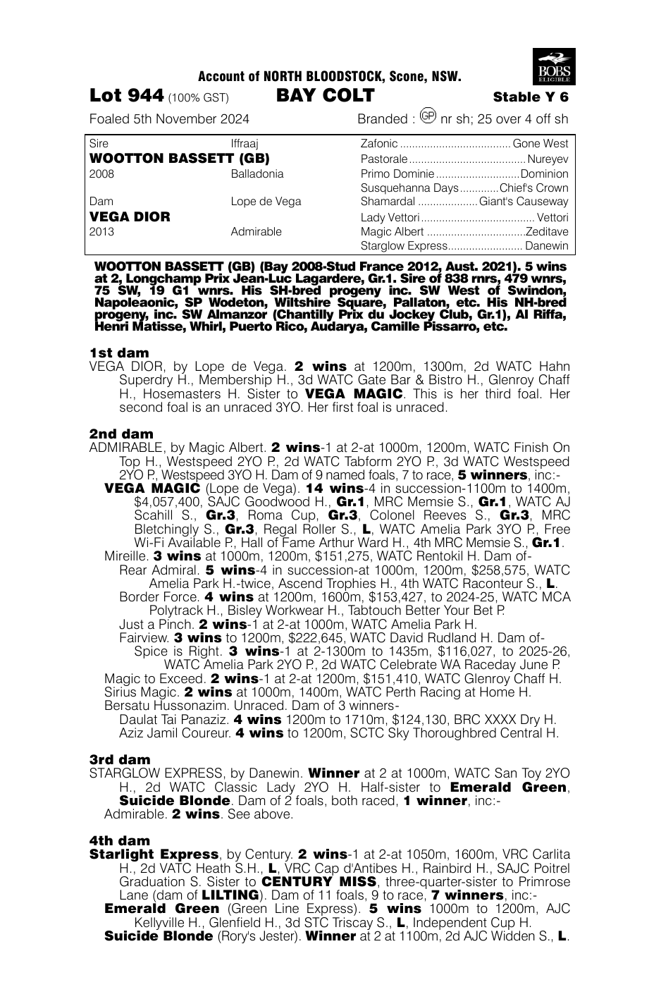 Pedigree - Lot 944