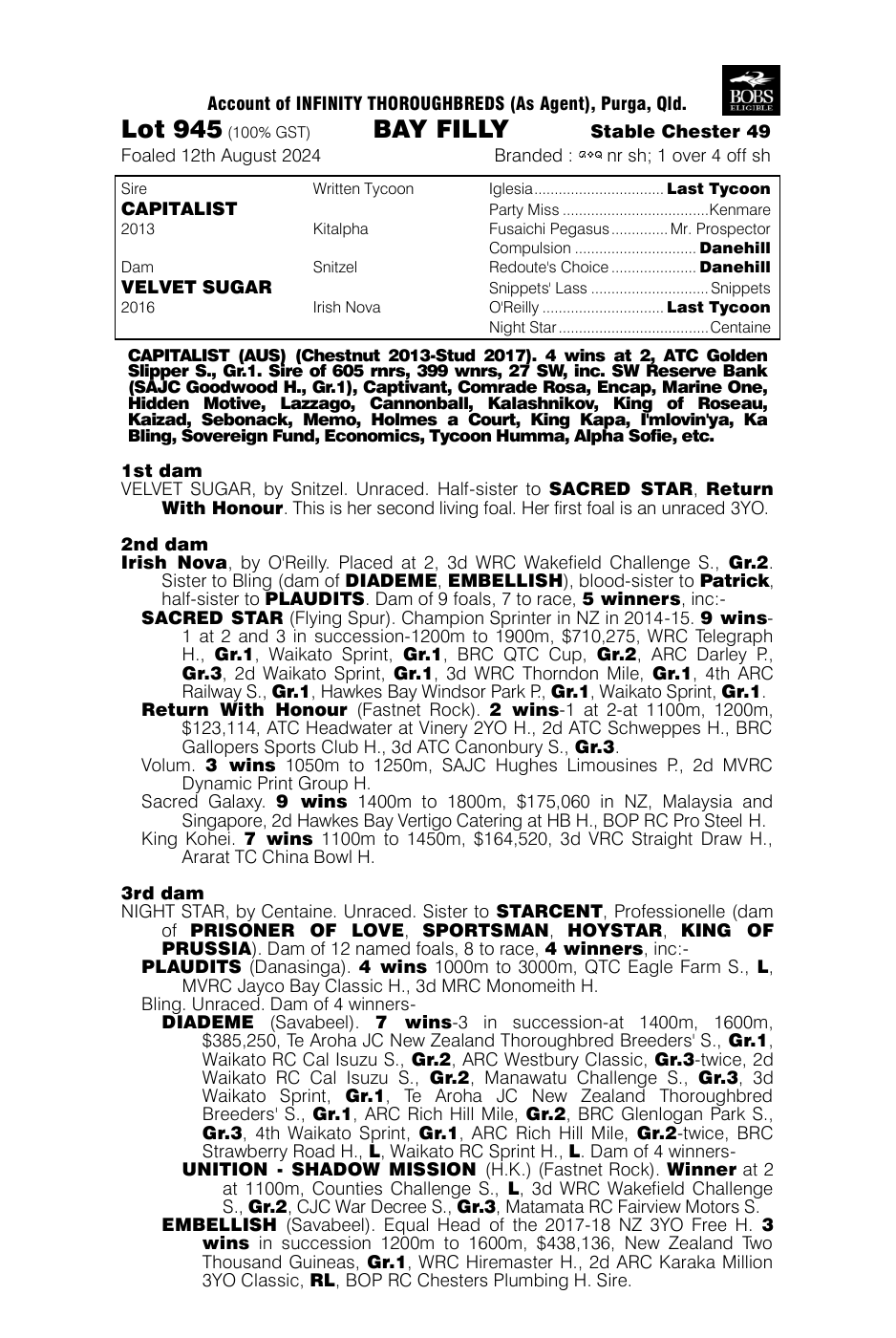 Pedigree - Lot 945