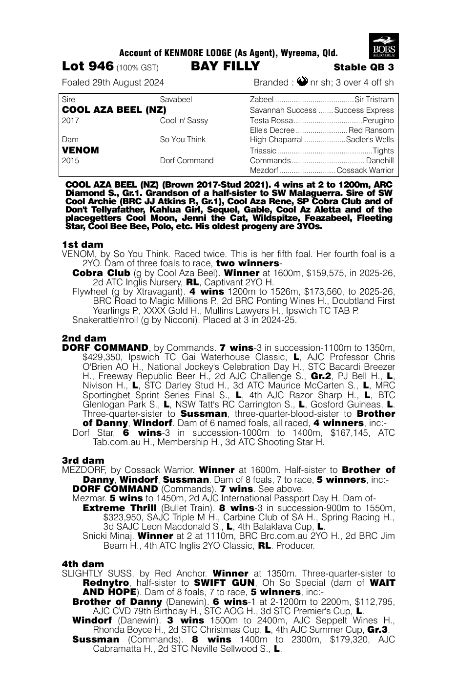 Pedigree - Lot 946
