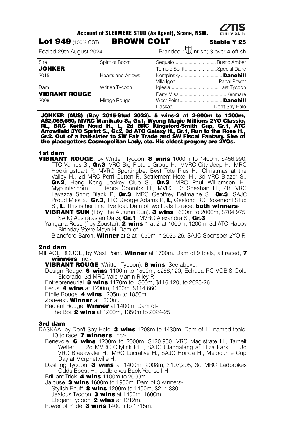 Pedigree - Lot 949