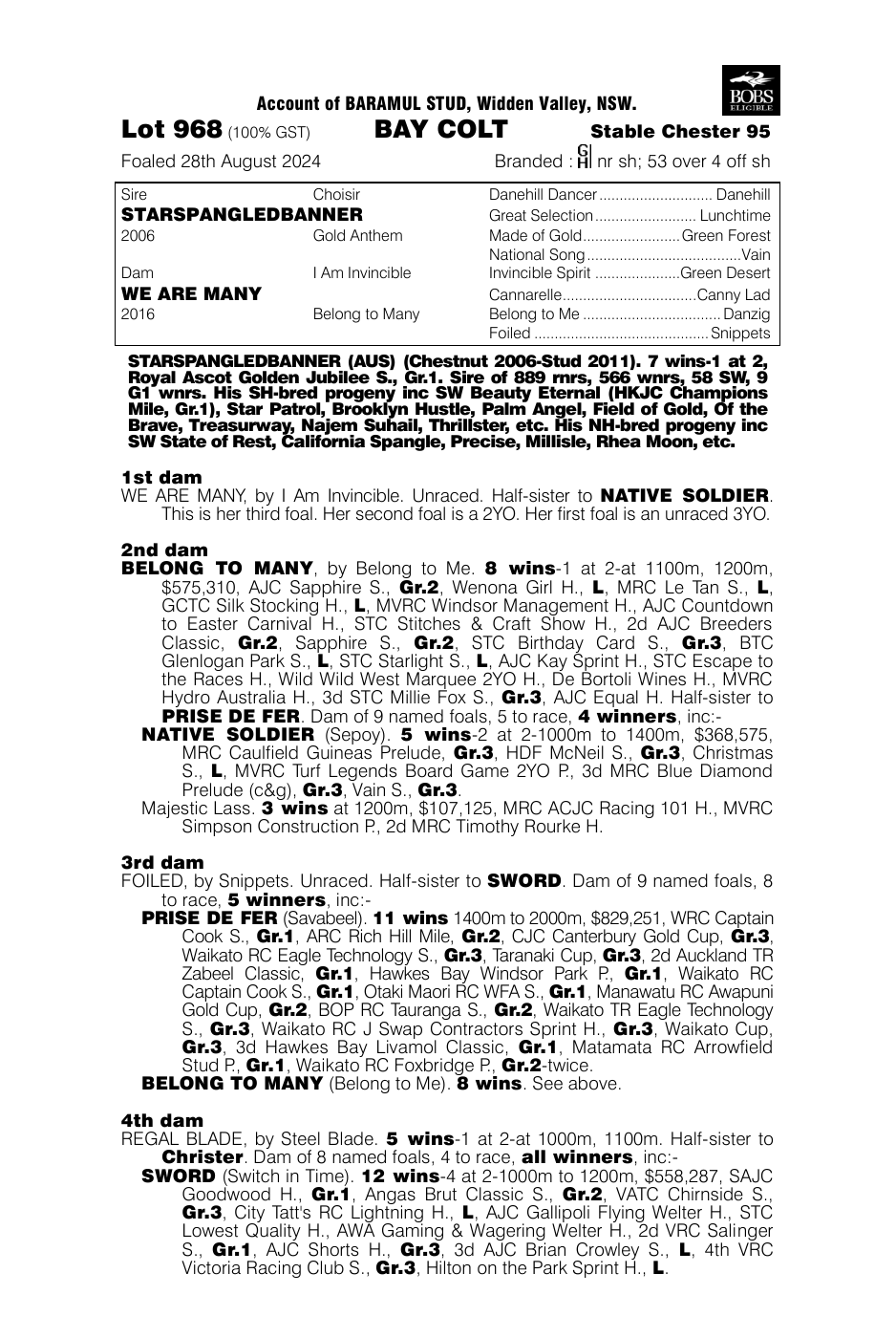 Pedigree - Lot 968