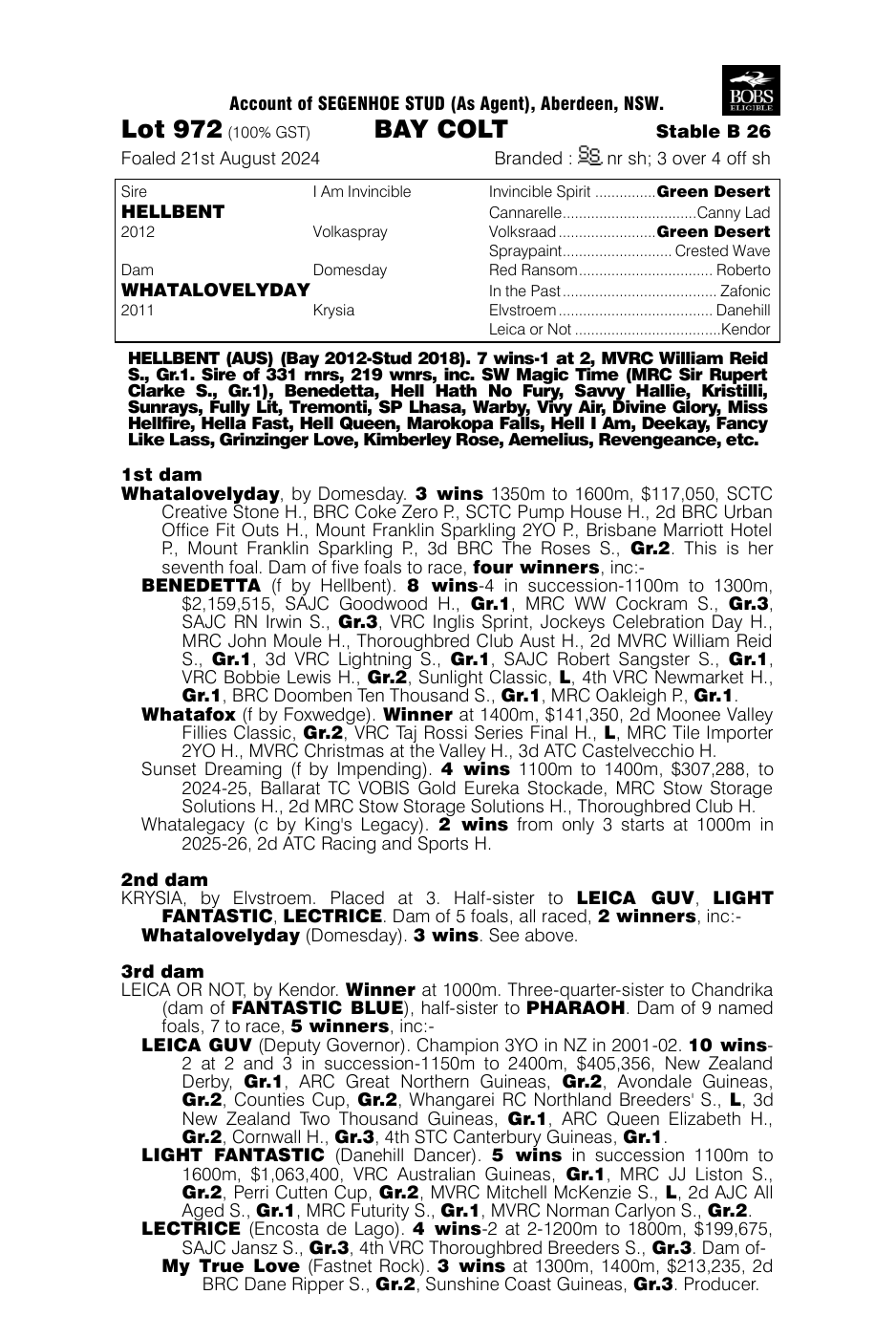 Pedigree - Lot 972