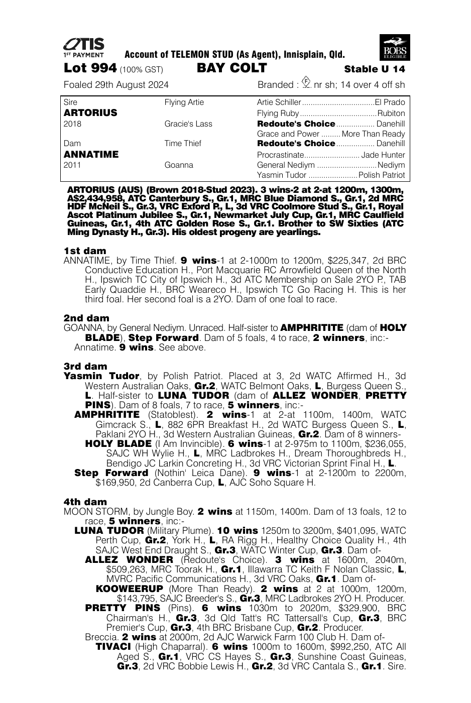 Pedigree - Lot 994