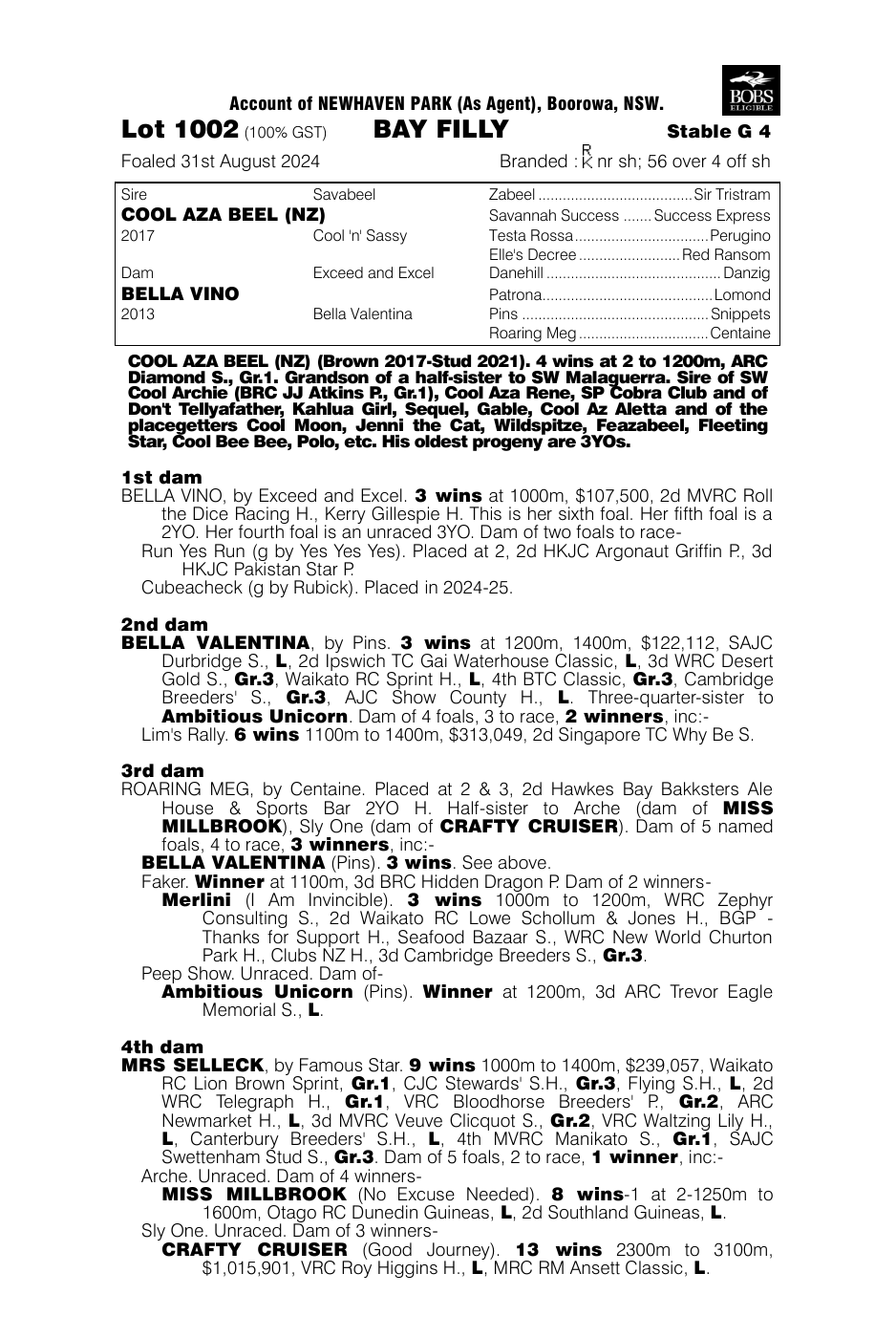 Pedigree - Lot 1002