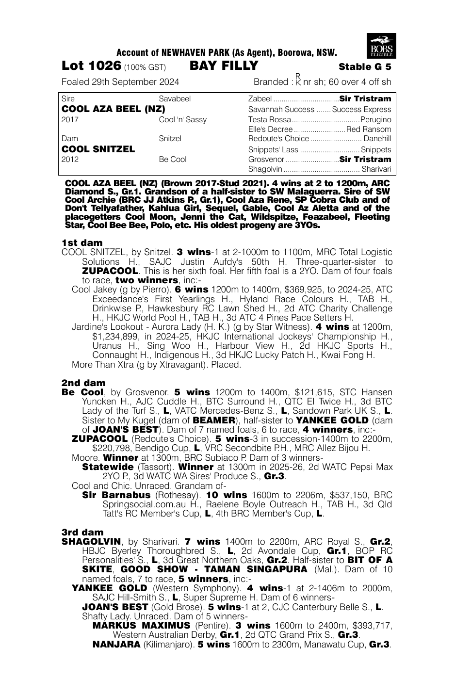 Pedigree - Lot 1026