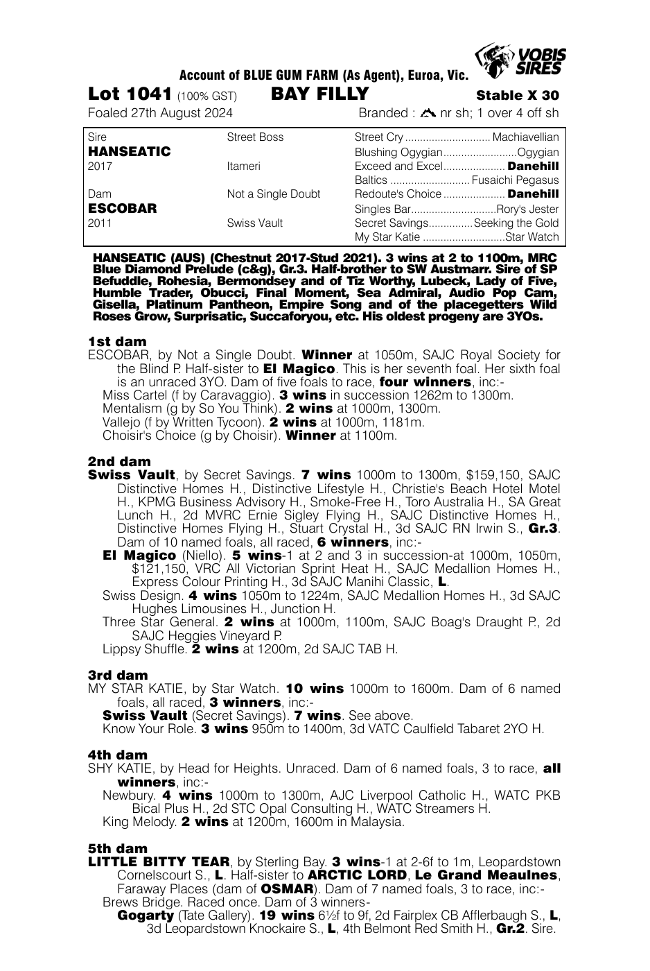 Pedigree - Lot 1041
