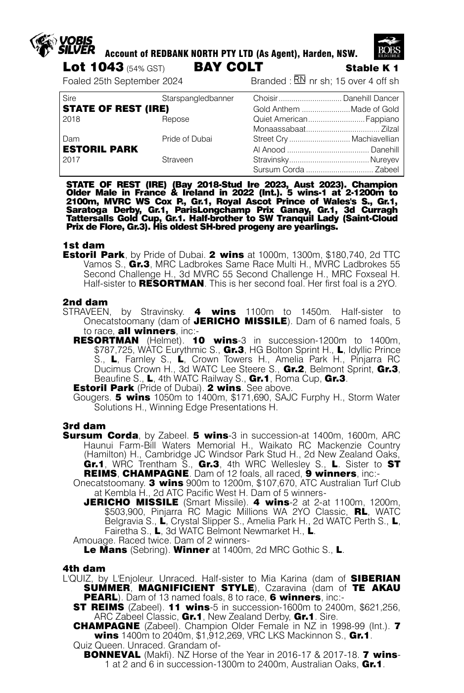 Pedigree - Lot 1043