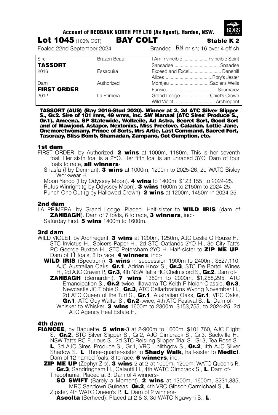 Pedigree - Lot 1045