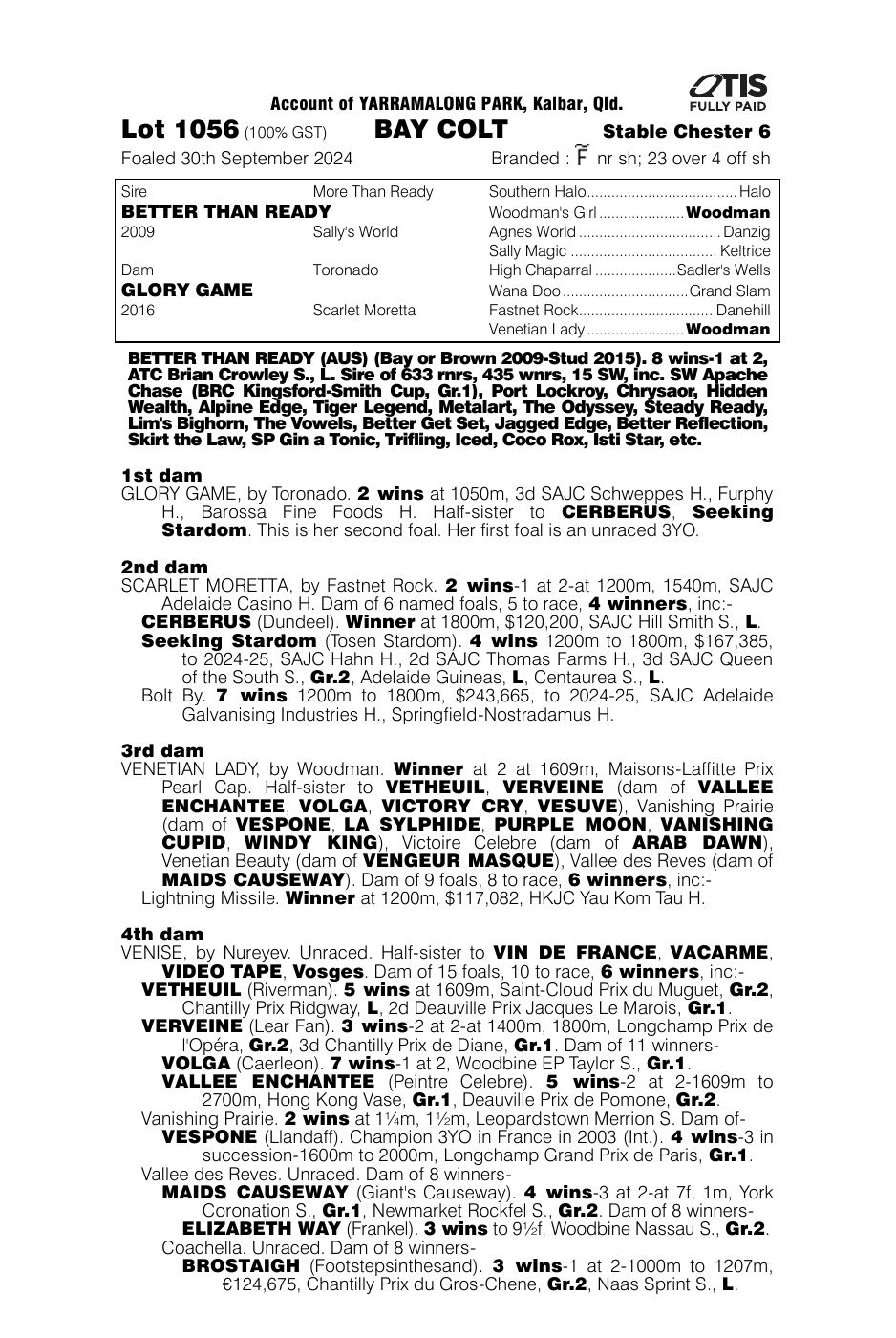 Pedigree - Lot 1056