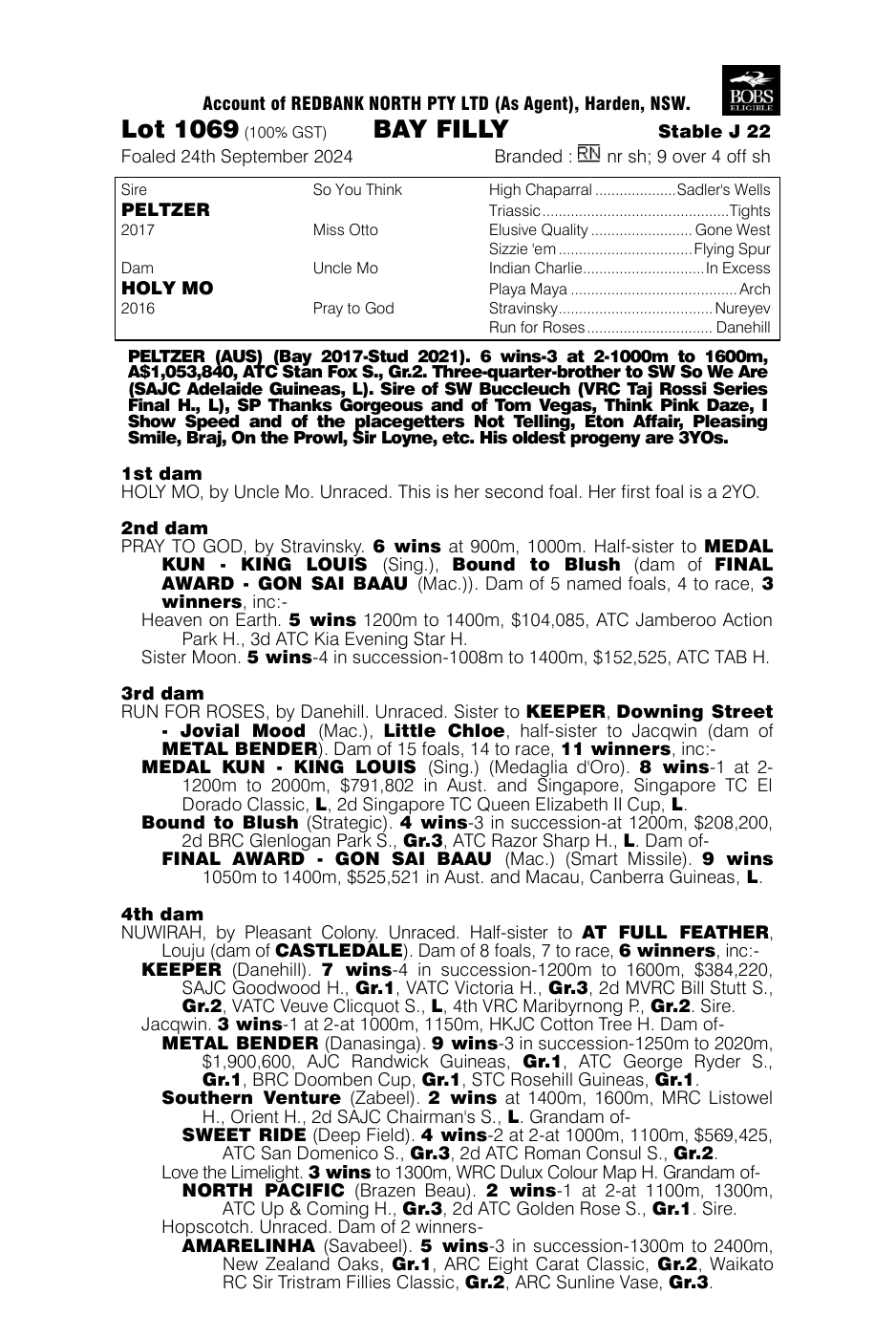 Pedigree - Lot 1069