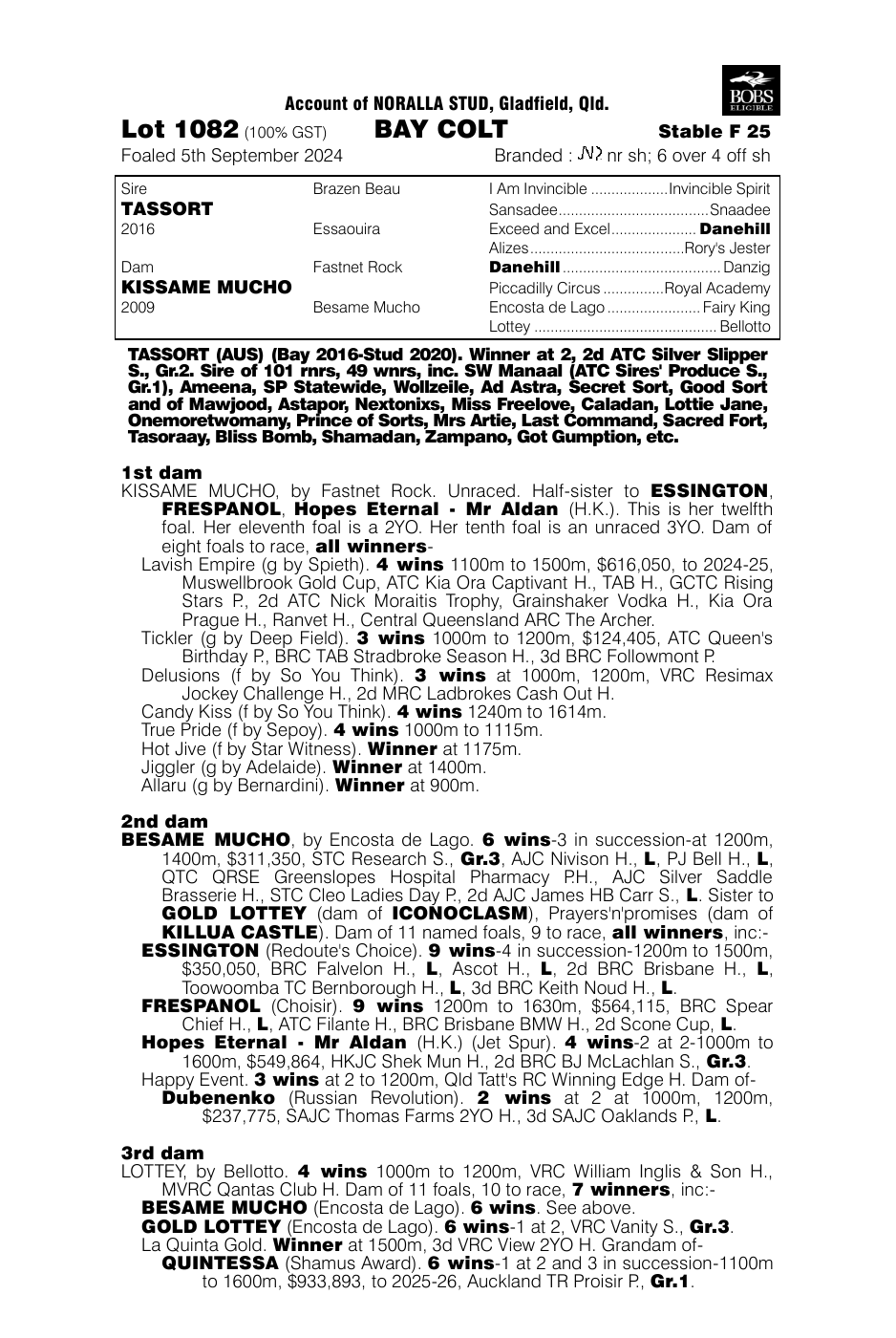 Pedigree - Lot 1082