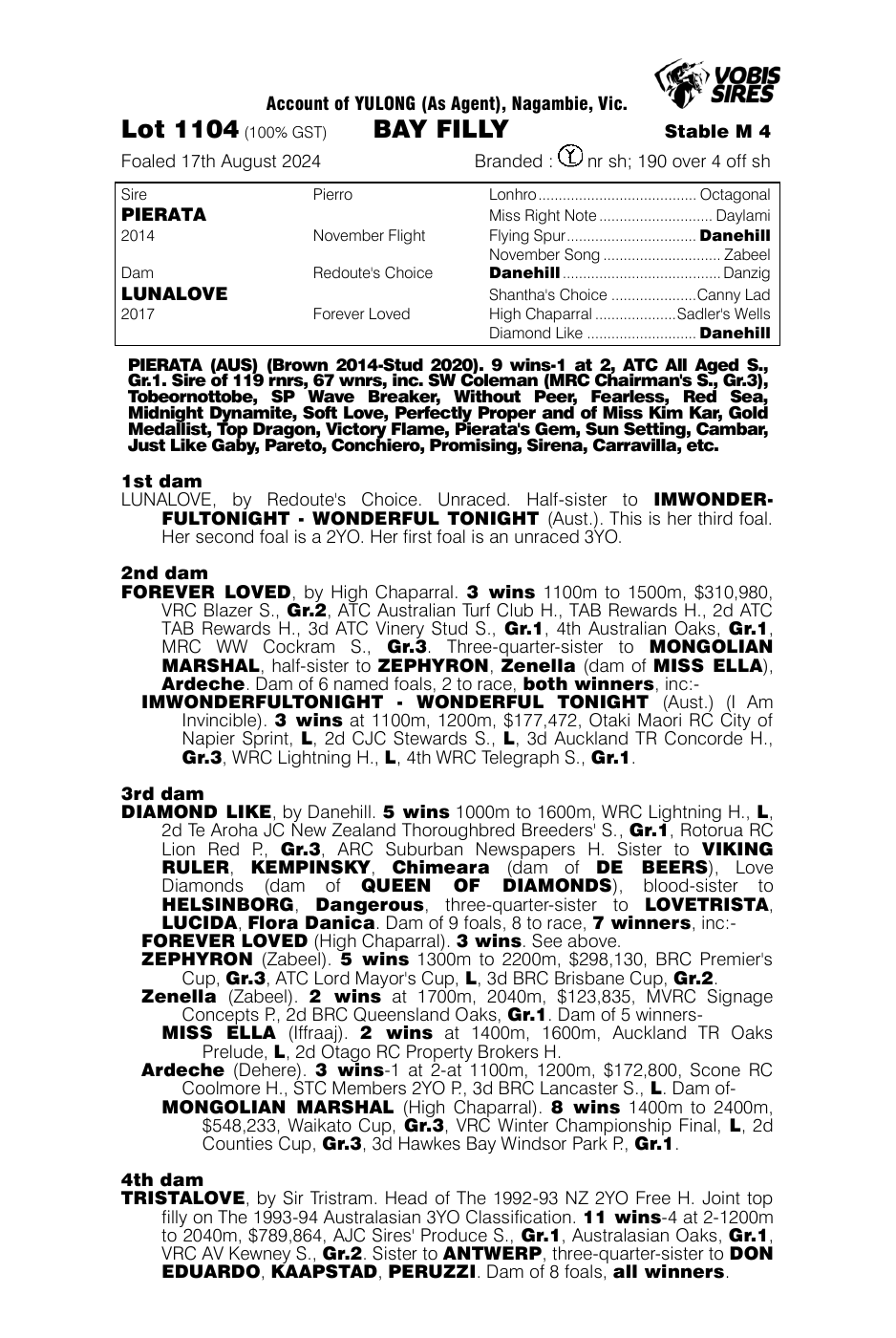 Pedigree - Lot 1104
