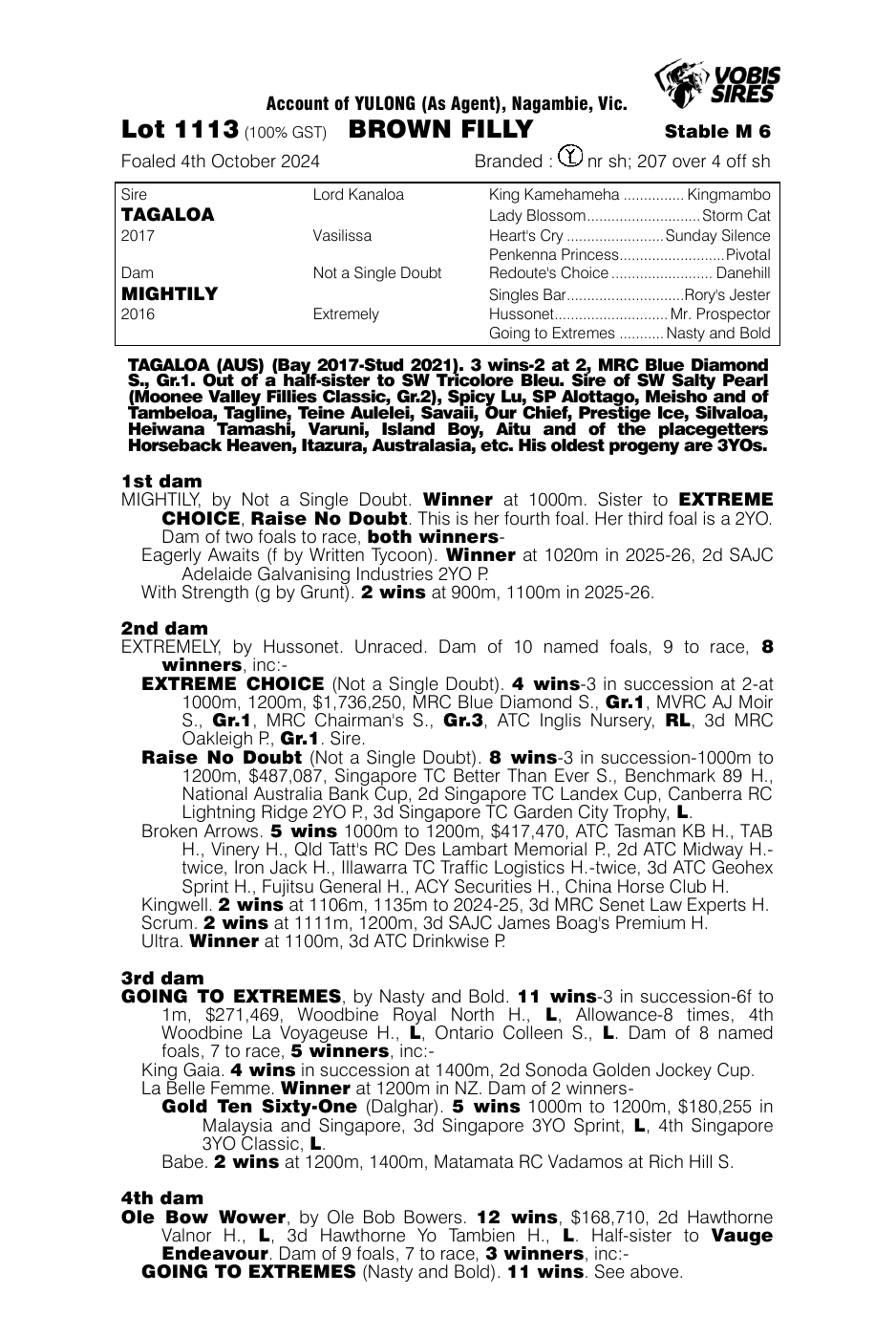 Pedigree - Lot 1113