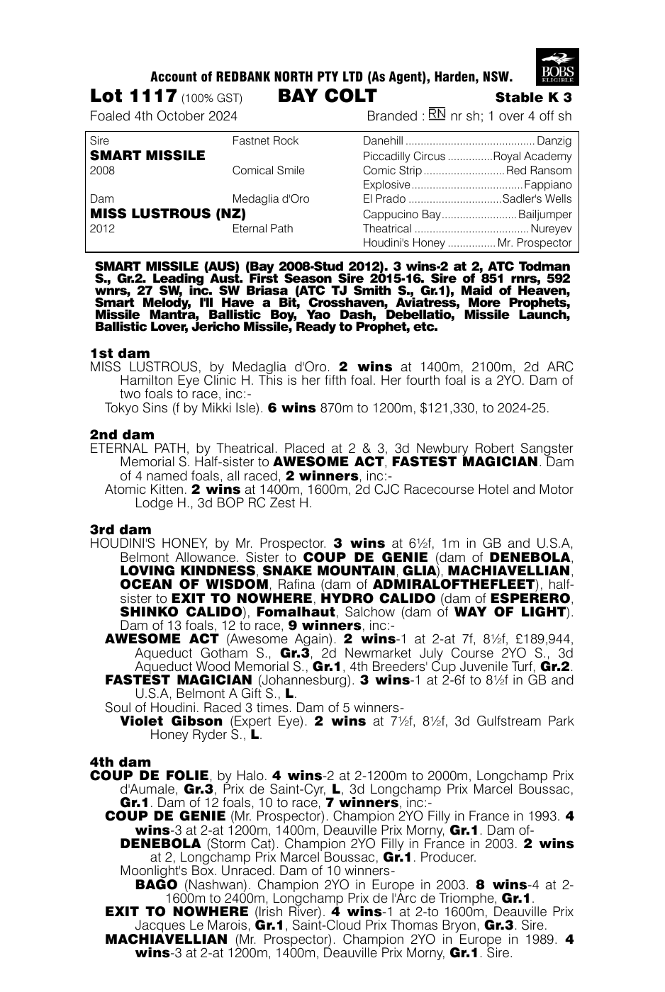 Pedigree - Lot 1117