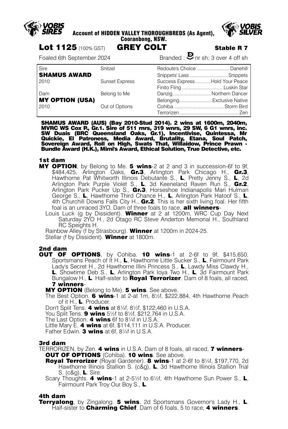 Pedigree - Lot 1125