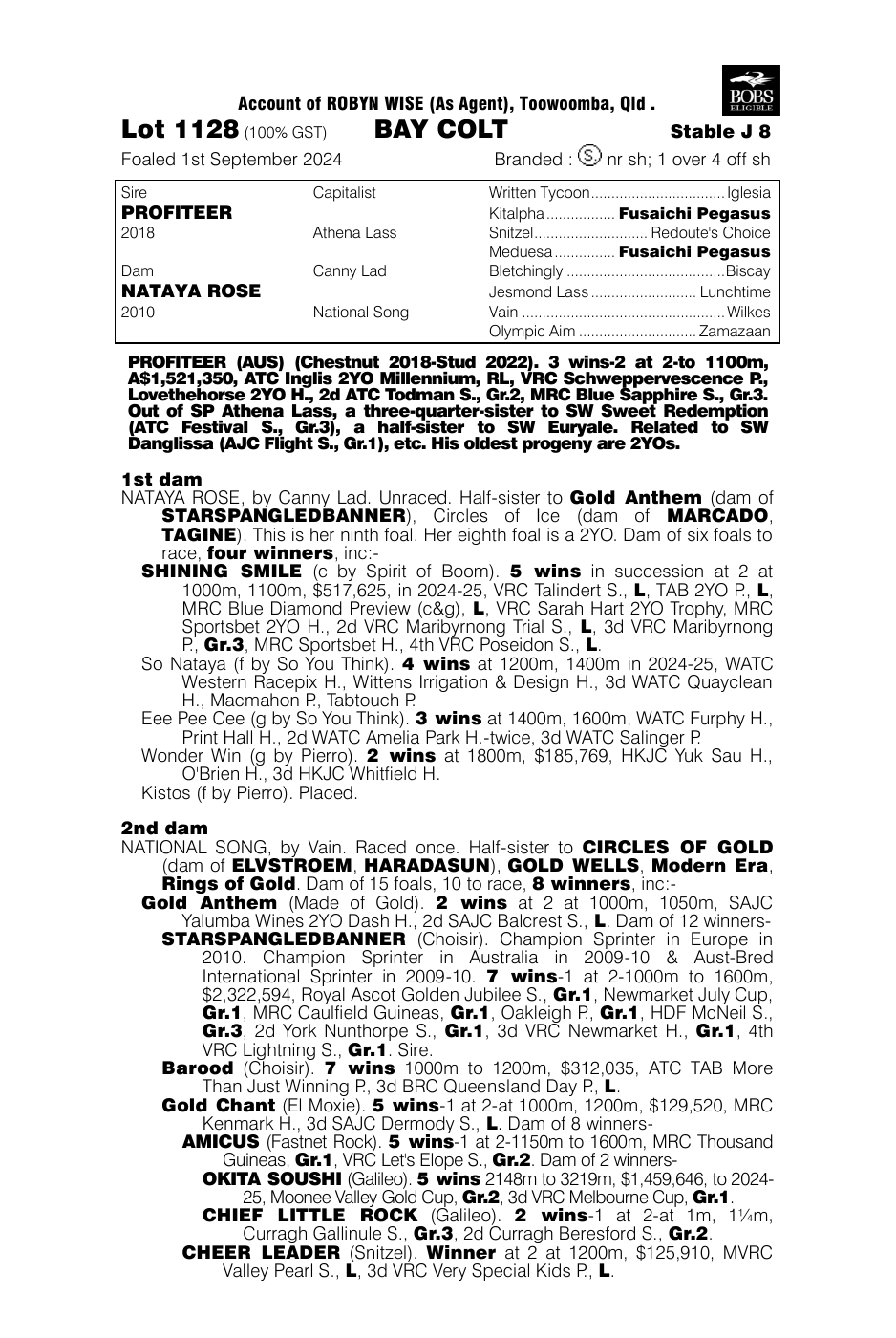Pedigree - Lot 1128