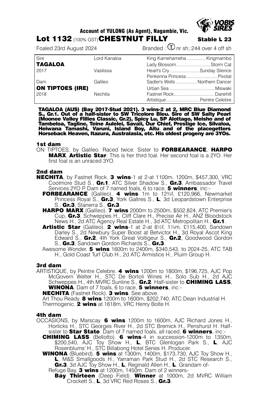 Pedigree - Lot 1132