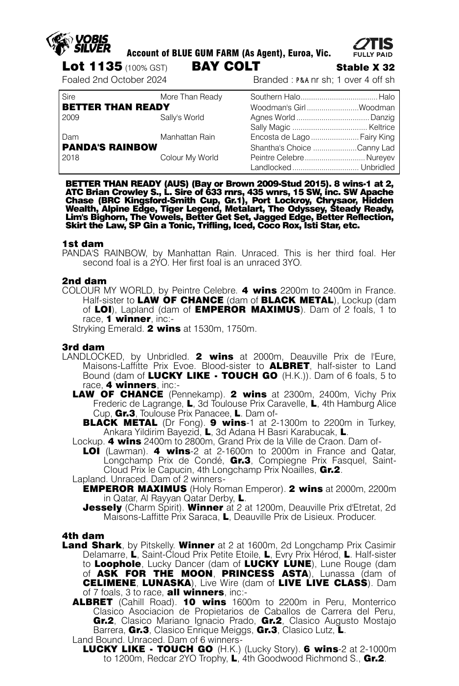 Pedigree - Lot 1135