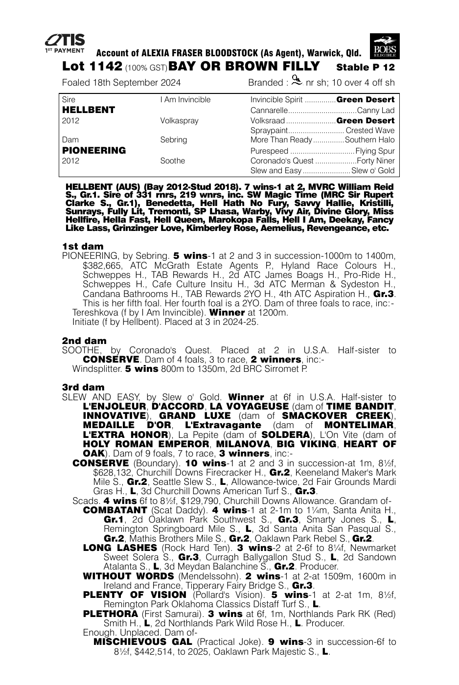 Pedigree - Lot 1142