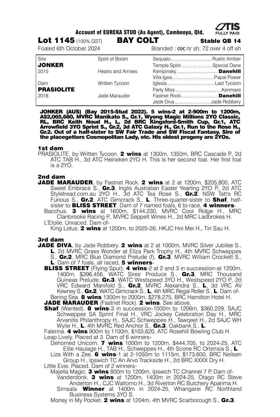 Pedigree - Lot 1145