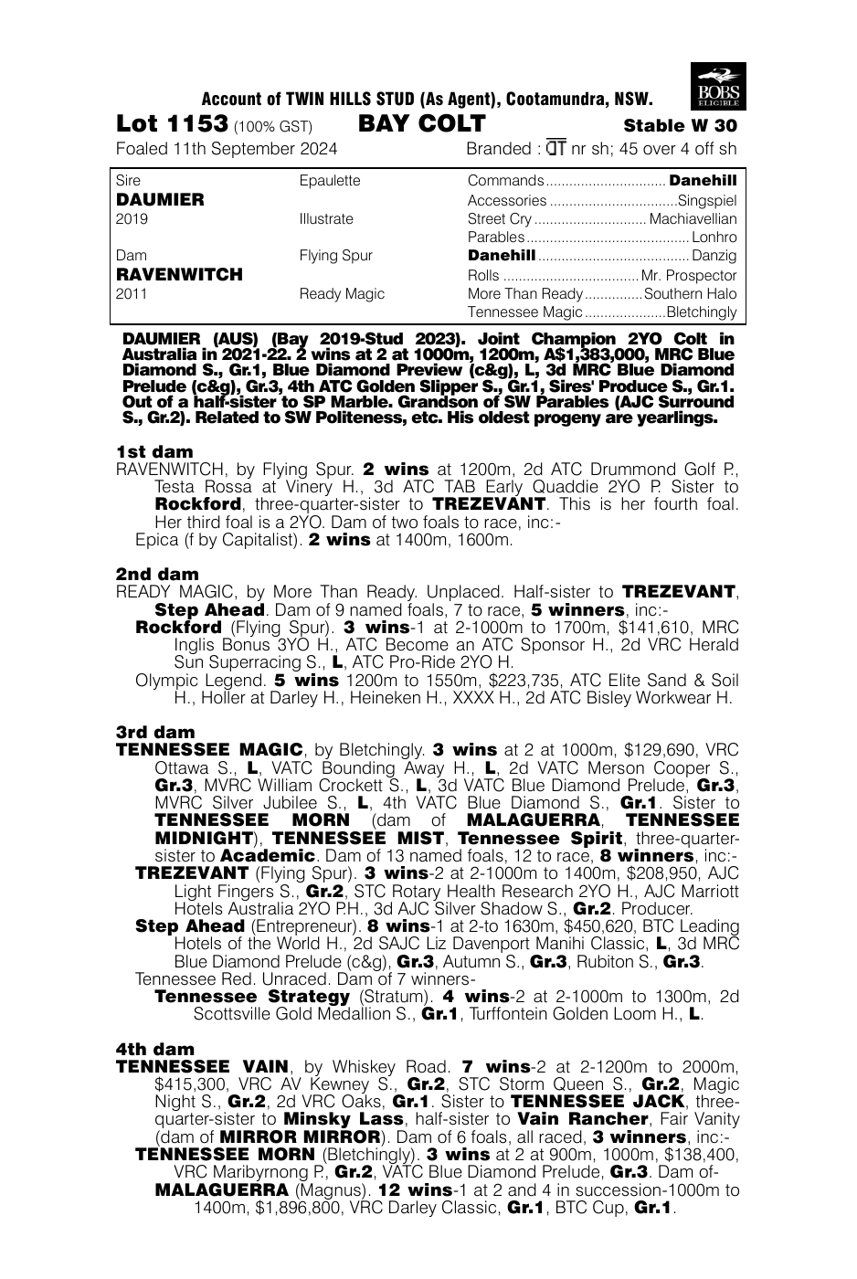 Pedigree - Lot 1153