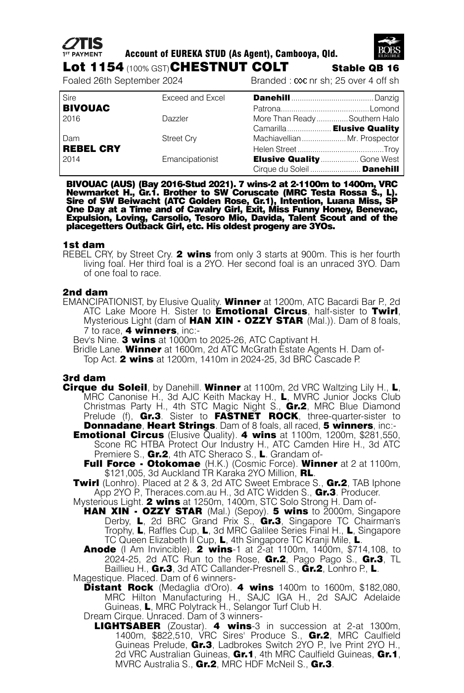 Pedigree - Lot 1154