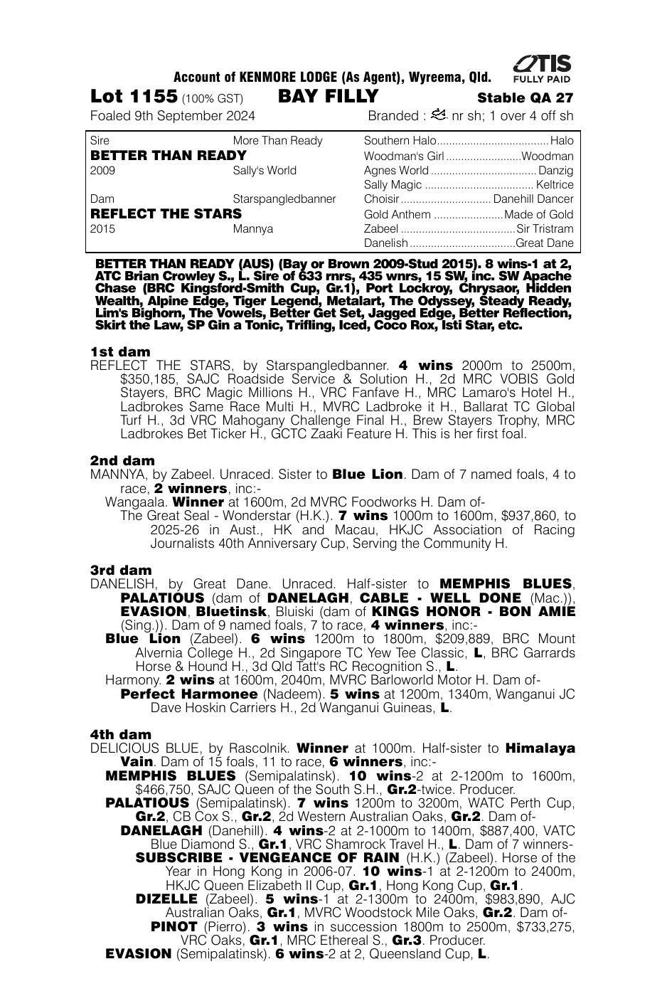 Pedigree - Lot 1155