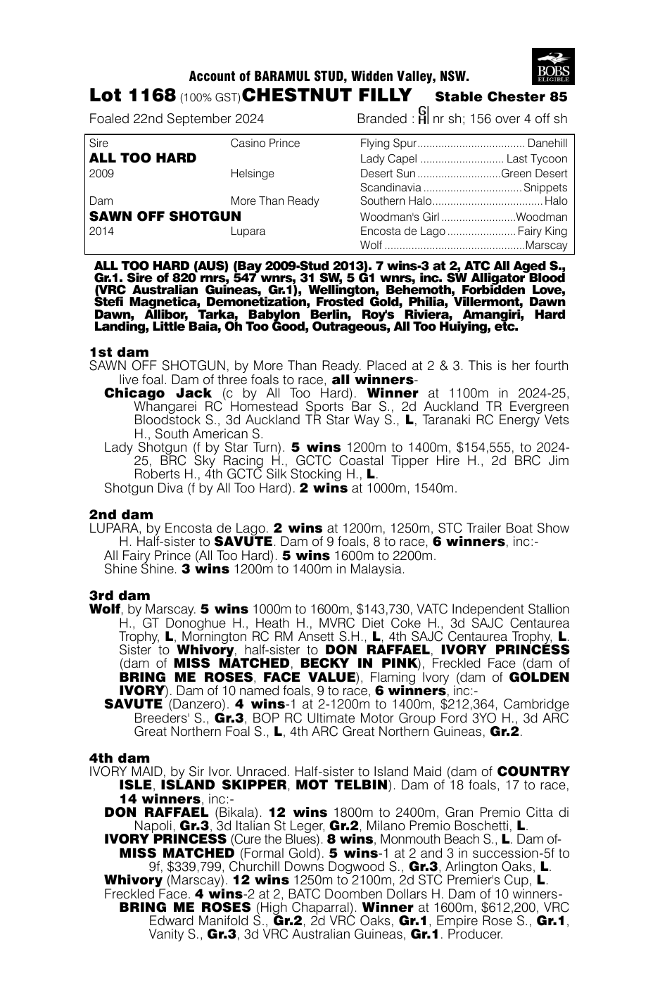 Pedigree - Lot 1168
