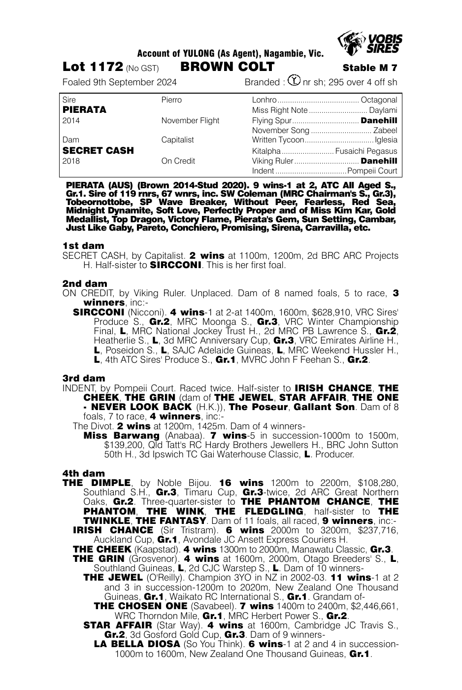 Pedigree - Lot 1172