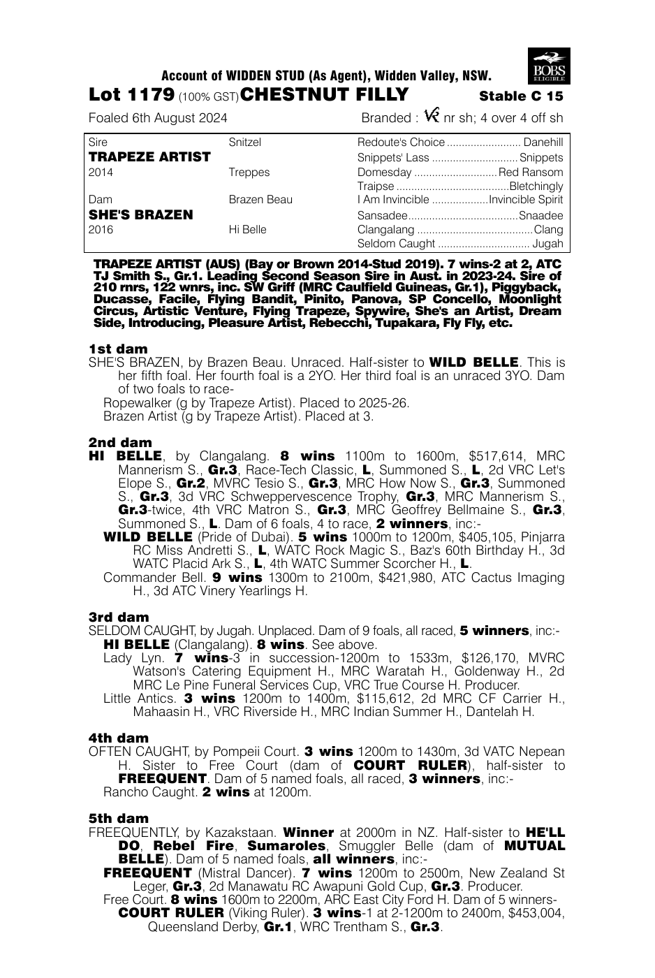 Pedigree - Lot 1179