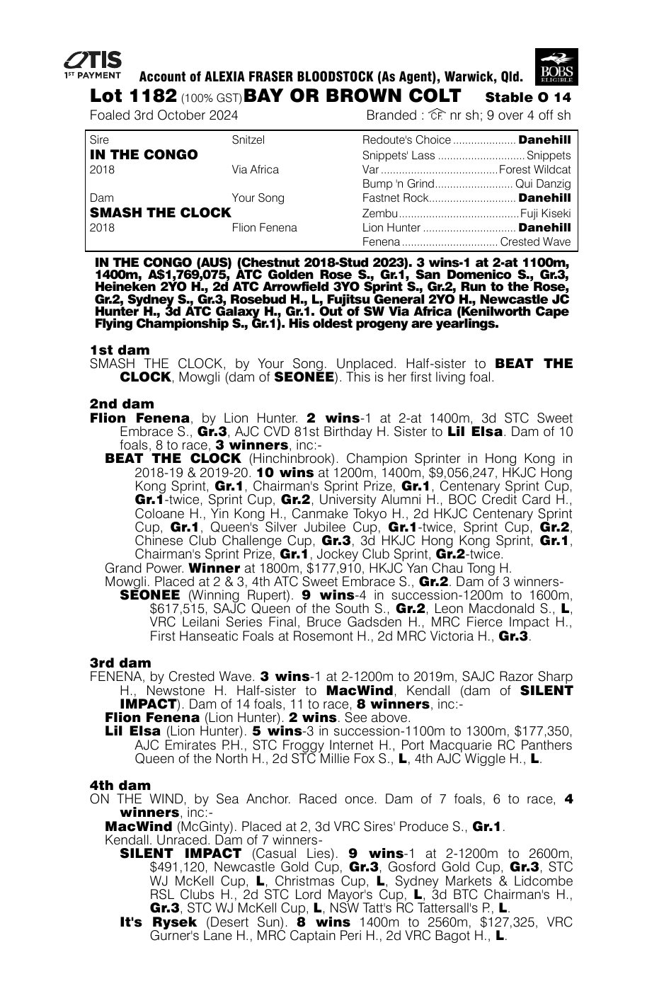 Pedigree - Lot 1182