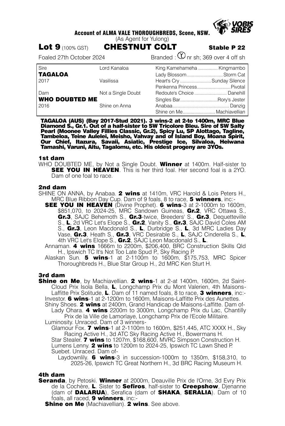 Pedigree - Lot 9